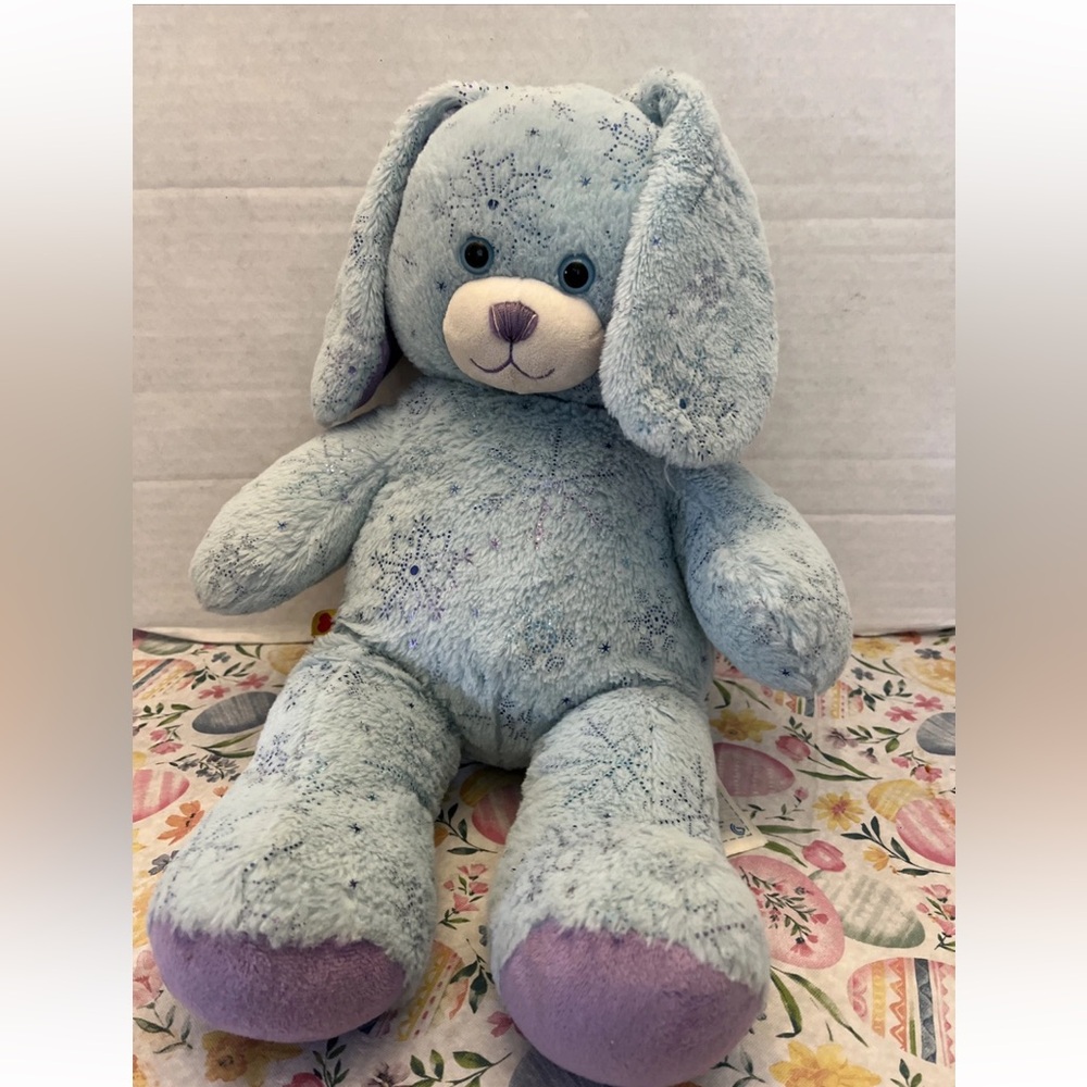 2013 Build a Bear BAB Snowflake Snowy Sparkles Blue & Purple Bunny Rabbit Plush